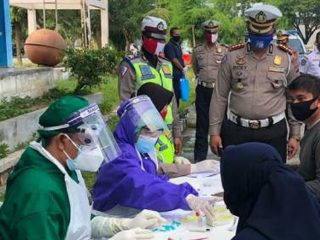 HUT Bhayangkara ke 74, Ditlantas Polda Aceh Gelar Rapit Test Gratis