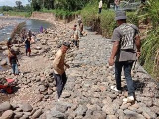 Proyek Bronjong di Pinangsori Diduga Memakai Batu dari Galian C Ilegal