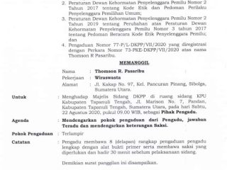 Dilaporkan ke DKPP, KPU dan Bawaslu Sibolga Akan Gelar Sidang di Tapteng