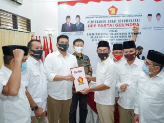 Bobby Nasution-Aulia Rahman Terima Rekomendasi Dari Partai Gerindra
