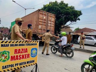 Hari Kedua Razia Masker di Medan, Petugas Berhasil Menjaring 96 Warga