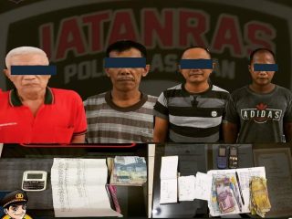 Hanya Satu Malam, 4 Pelaku Judi Togel Disikat Jatanras Polres Asahan