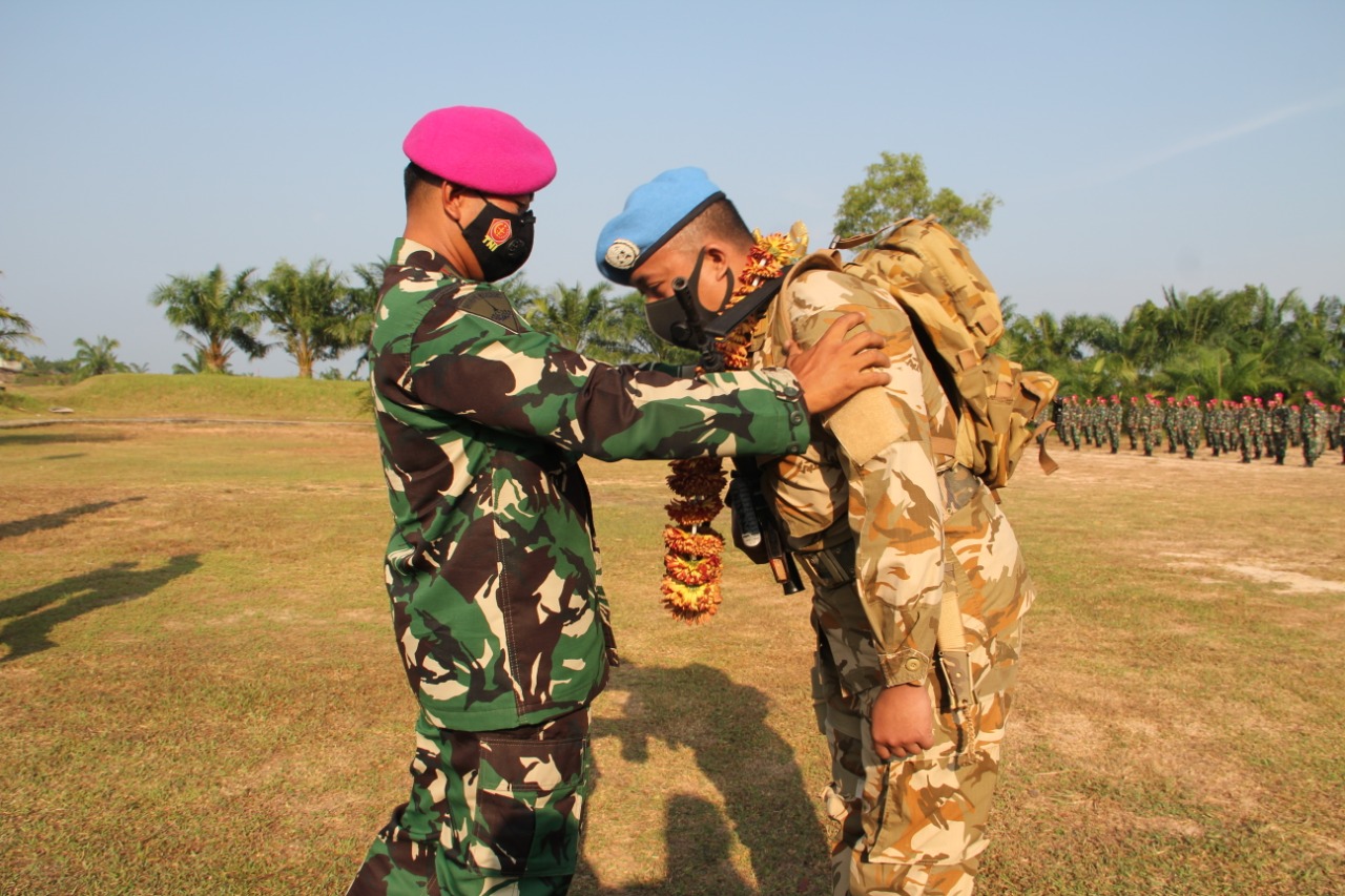 Satgas TNI Kontingen Garuda Unifil dan RDB Monusco 2020 Yonif 8 Marinir Kembali ke Tanah Air