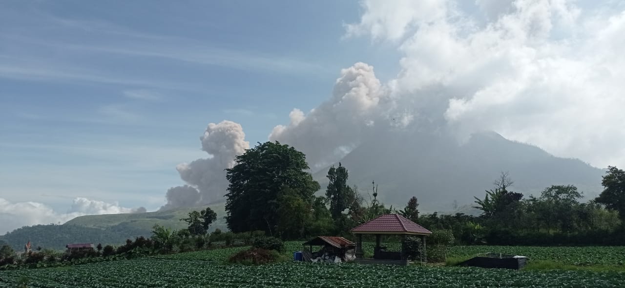 Sinabung Belum Mereda, Kembali Luncurkan Awan Panas Guguran Sejauh 2.000 Meter