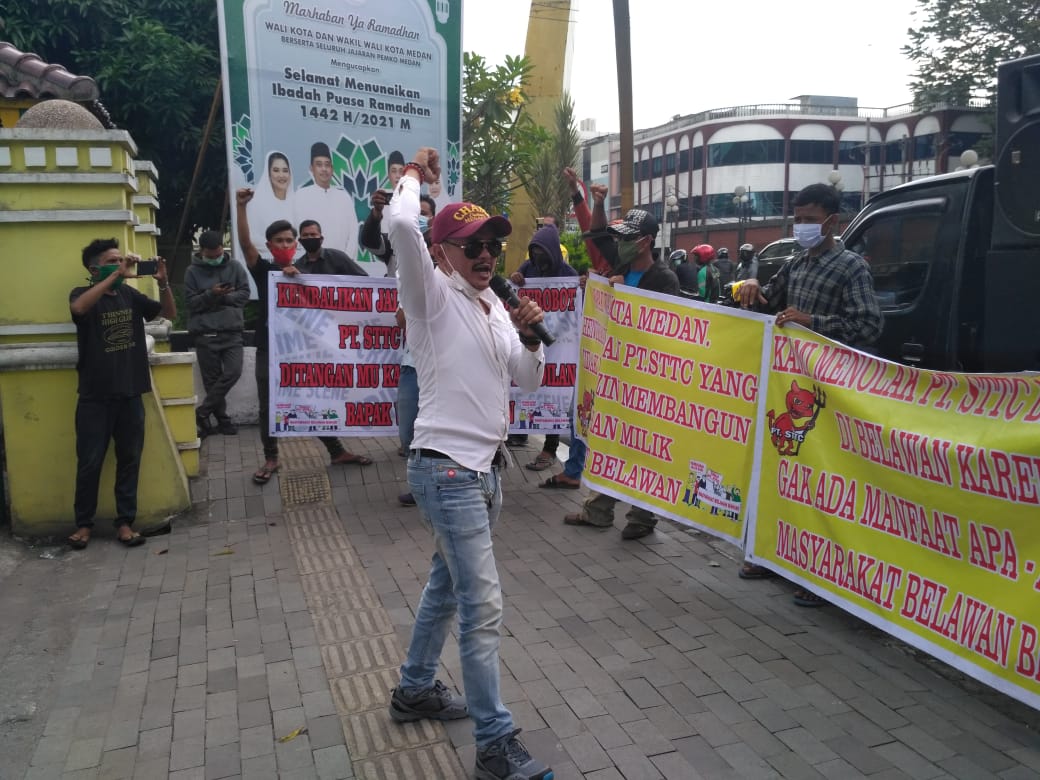Protes Bangunan Milik PT STTC, Masyarakat Belawan Bahari Demo Walikota Medan
