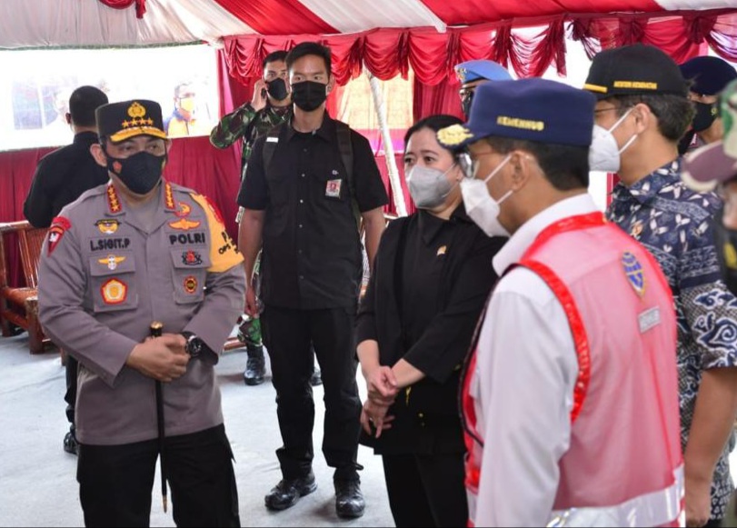 Kapolri Bersama Ketua DPR dan Panglima TNI, Tinjau Pos Penyekatan Merak-Bakauheni