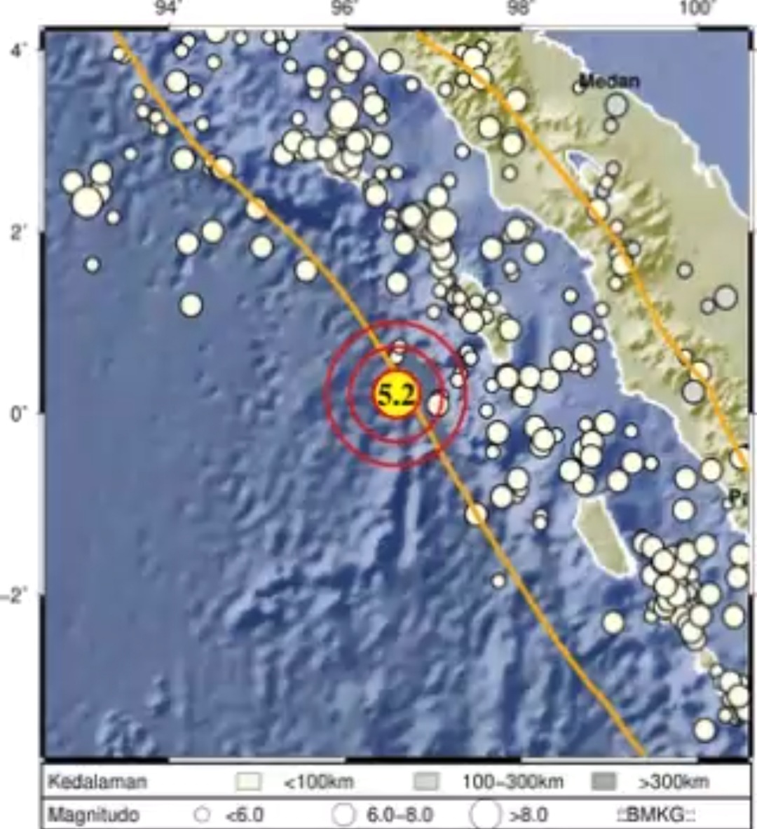 Gempa M5,2 Guncang Nias Barat