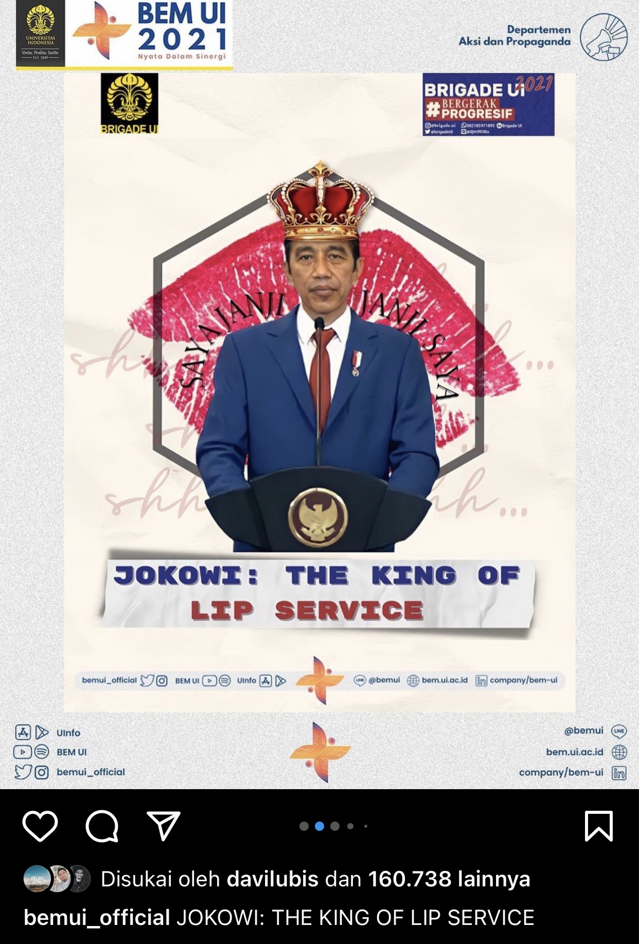 Kritik Jokowi The King Of Lip Service, Akun WhatsApp Ketua BEM UI Diretas