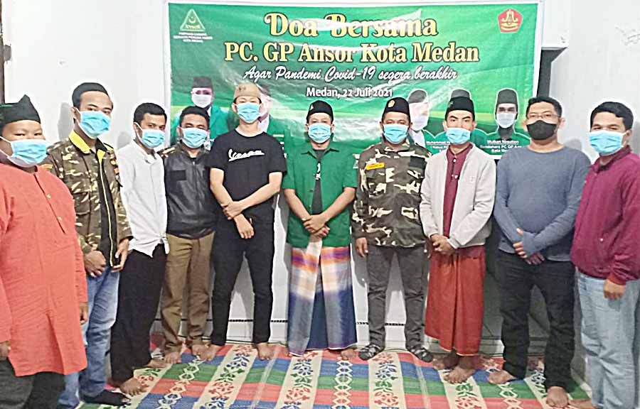 Bermunajat Agar Pandemi Berakhir, GP Ansor Kota Medan Gelar Sholawatan dan Doa Bersama