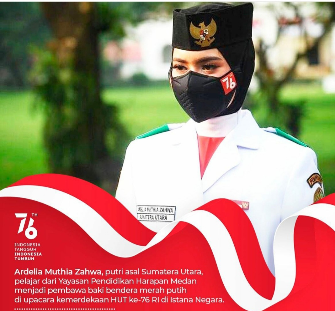 Sosok Ardelia Si Pembawa Baki Bendera di Istana Negara, Buat Sumut Bangga