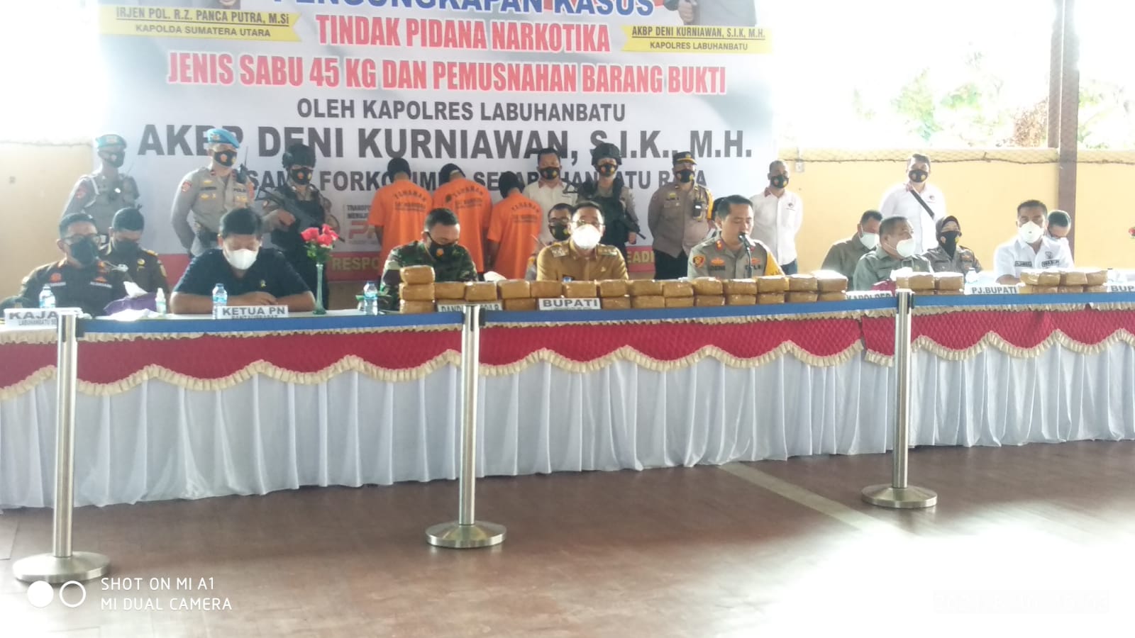 45 Kg Sabu Hasil Sitaan dari 3 Warga Aceh, Dimusnakan Polres Labuhanbatu