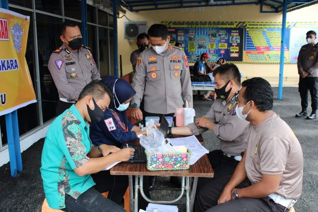 Semarak Hari Jadinya ke- 66, Satlantas Polres Labuhanbatu Gelar Donor Darah