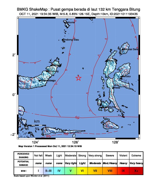 Gempa M5,8 Guncang Kota Bitung, Masyarakat Sempat Panik