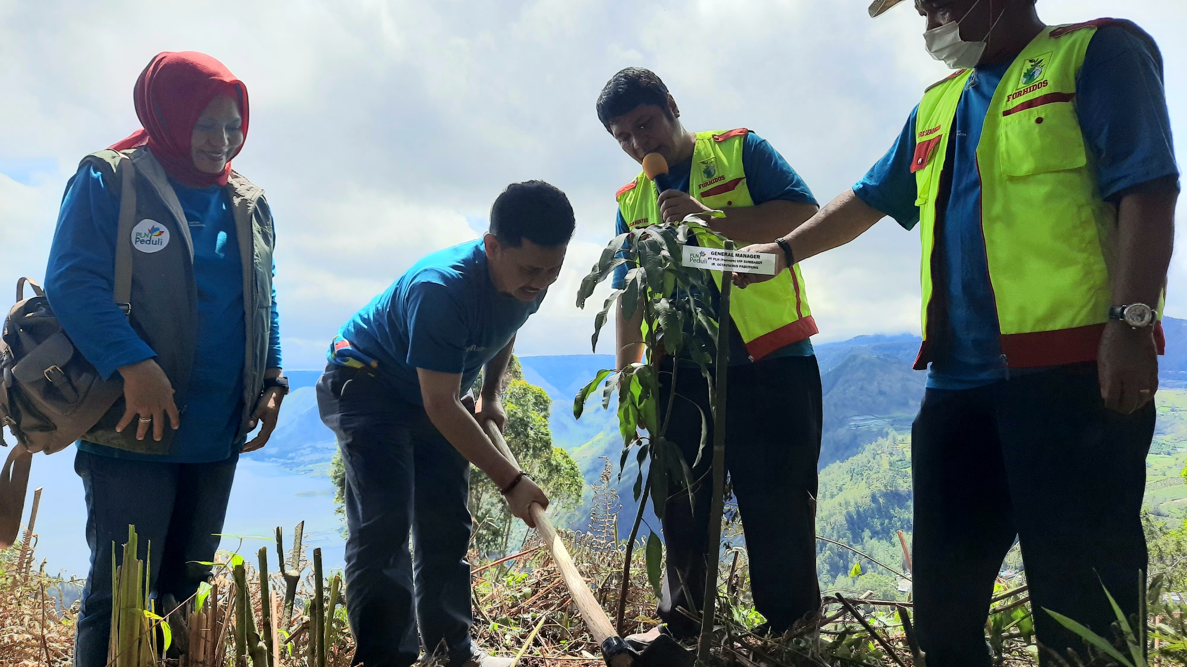 Kolaborasi PLN UIP Sumbagut-Forhidos, Tanam Pohon untuk Menyelamatkan DTA Danau Toba