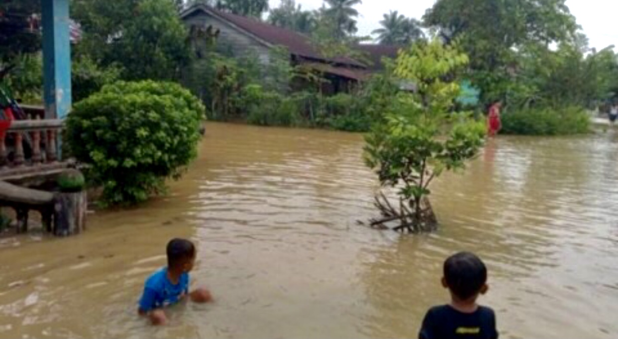 Sungai Batang Serangan Langkat Meluap, 692 Rumah Warga Terendam Banjir