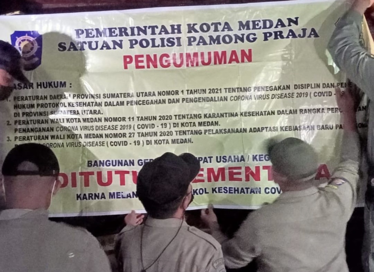 Langgar Aturan PPKM, 3 Tempat Hiburan Malam di Medan Disegel