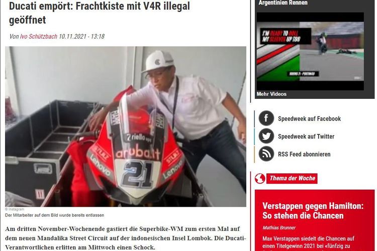 Viral Video Boks Kargo Motor Ducati Dibongkar di Mandalika, Ini Penjelasan Bea dan Cukai