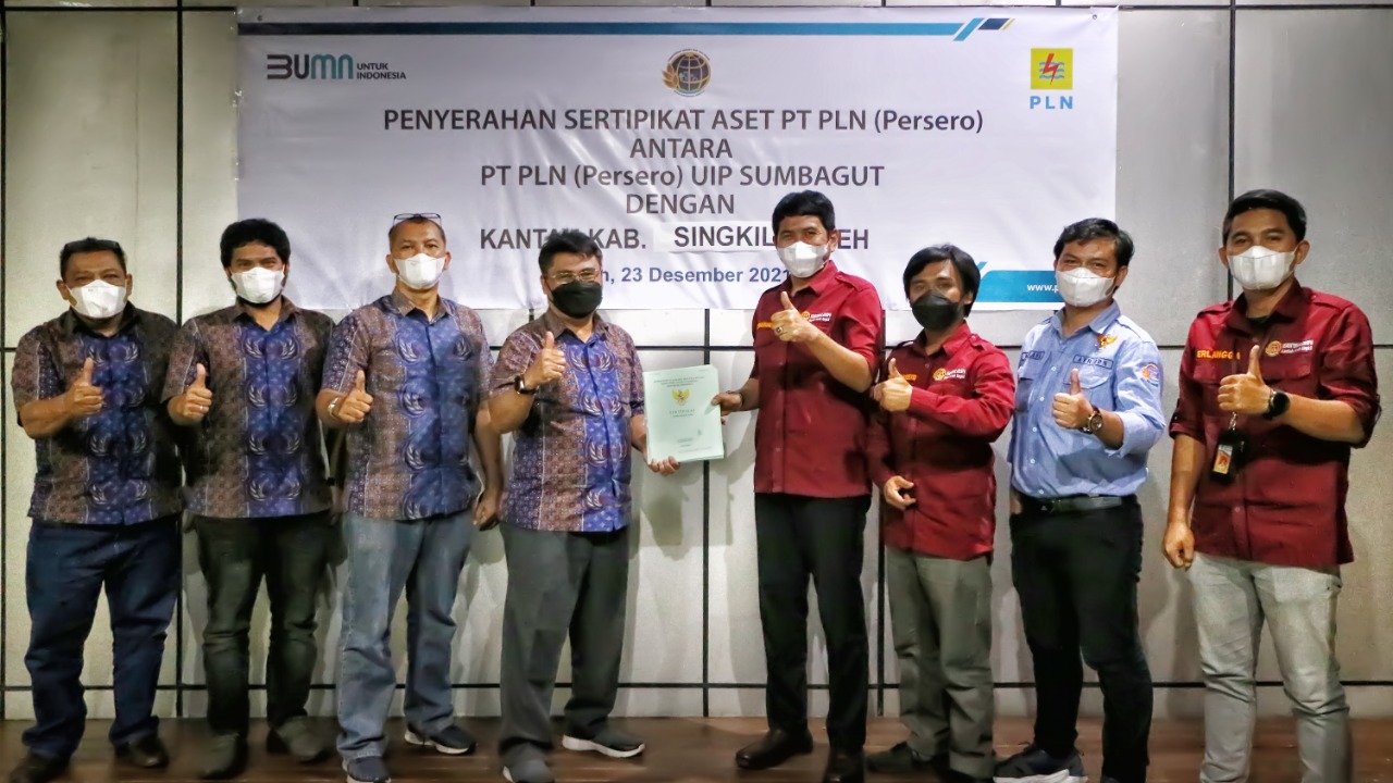 Lagi, PLN UIP Sumbagut Terima 30 Sertipikat Aset Negara dari Kantah Aceh Singkil