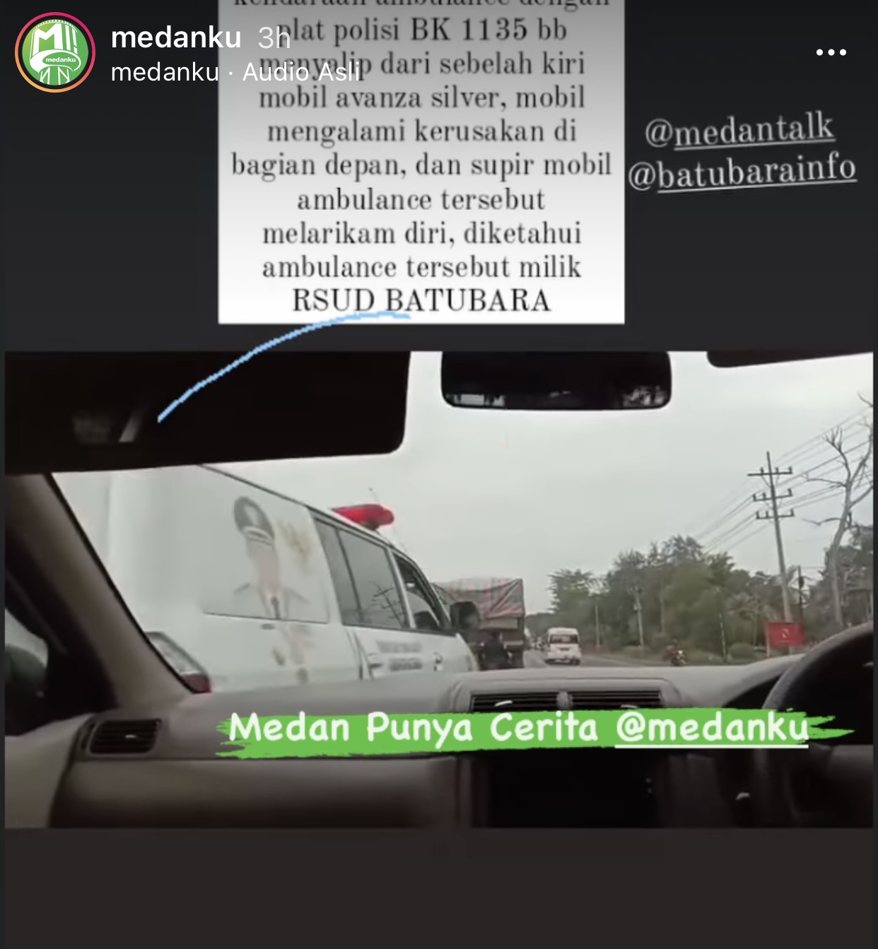 Sempat Viral Ambulans Senggol Mobil di Tebing Tinggi, Ini Penjelasan Polisi