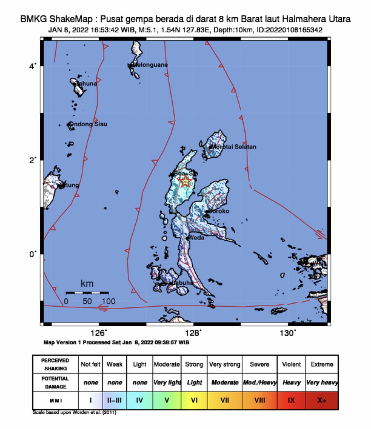Gempa Magnitudo 5,1 Guncang Halmahera Utara