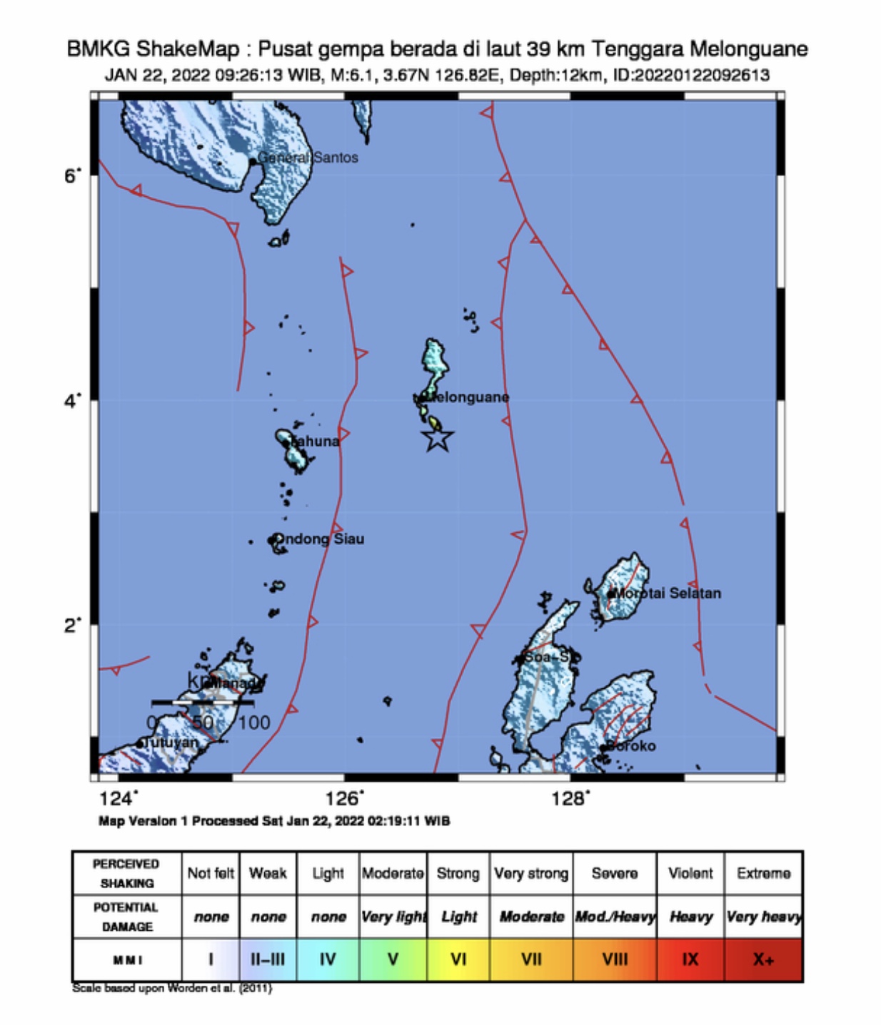 Gempa Magnitudo 6,1 Guncang Melonguane Sulut