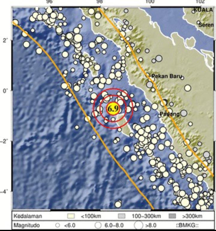 Gempa Bumi Berkekuatan M6,9 Guncang Nias Selatan