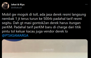 Viral Curhatan soal Derek Resmi di Tol Jagorawi Ditembak Rp 1 Juta, Ini Kata Jasa Marga