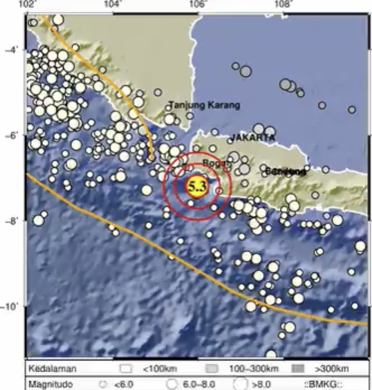 Gempa Magnitudo 5,3 Guncang Barat Daya Bayah Banten, Tidak Berpotensi Tsunami
