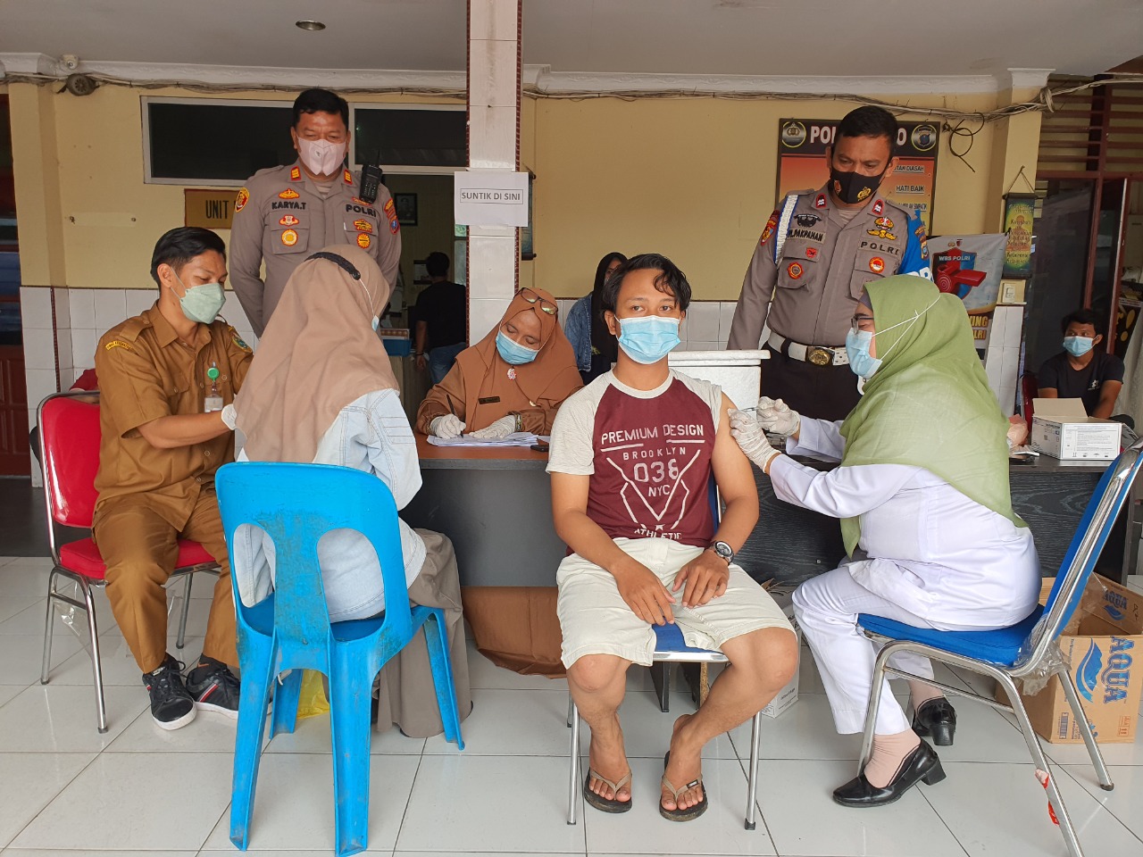 Cegah Penularan Omicron, Polsek Percut Seituan Gelar Vaksinasi di 3 Lokasi