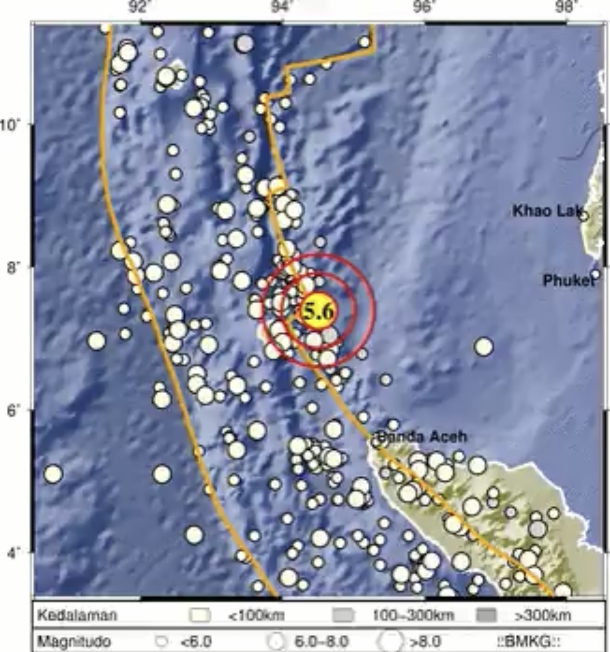 Gempa Berkekuatan Magnitudo 5,6 Guncang Sabang, Tidak Berpotensi Tsunami