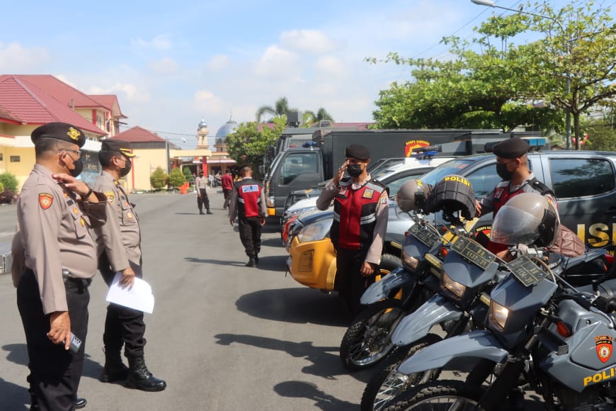 Siaga Jelang Pilkades Serentak, Polresta Deliserdang Cek Kendaraan Dinas
