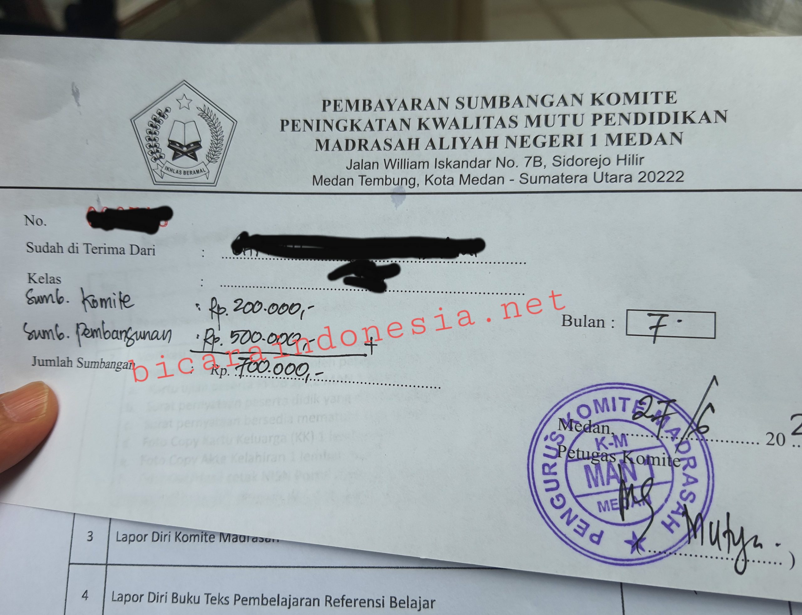Dugaan Pungutan Liar di MAN 1 Medan, Ombudsman Desak Saber Pungli Bertindak