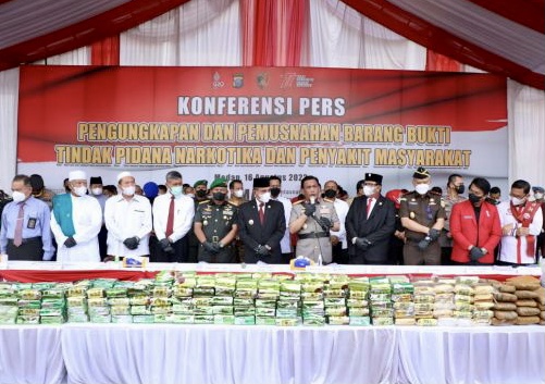 Polda Sumut Musnahkan 253 Kg Sabu Hasil Penindakan 4 Bulan