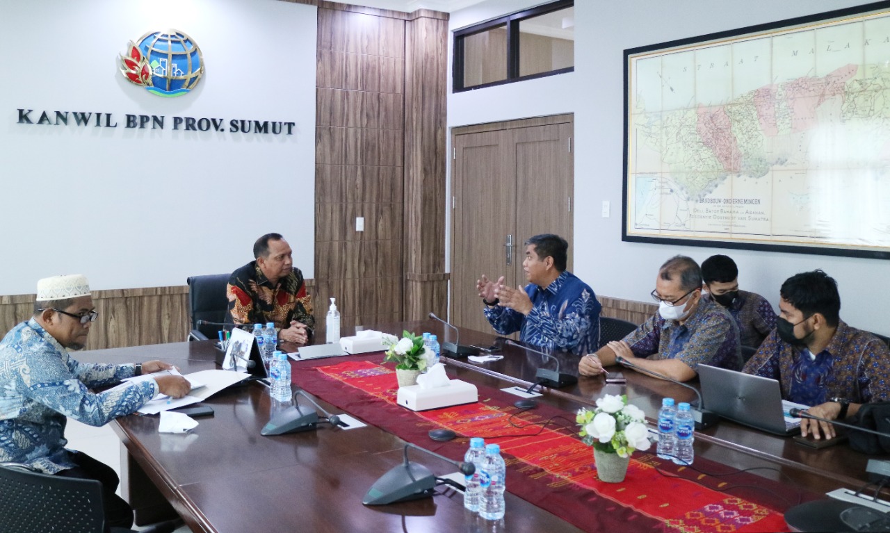 Bahas Komitmen Jaga Aset Negara, GM PLN UIP Sumbagut Temui Kepala BPN Sumut