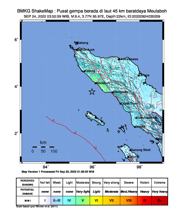 Gempa Magnitudo 6,4 Guncang Meulaboh