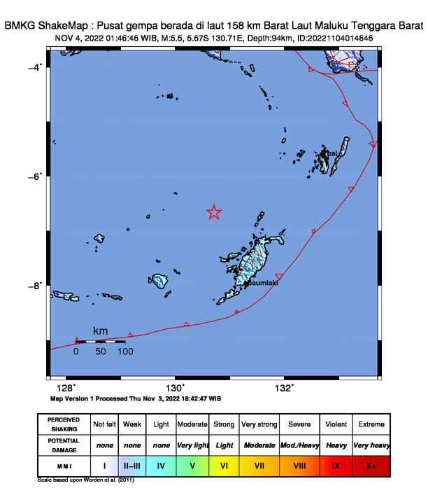 Gempa Magnitudo 5,5 Guncang Maluku, Tak Berpotensi Tsunami