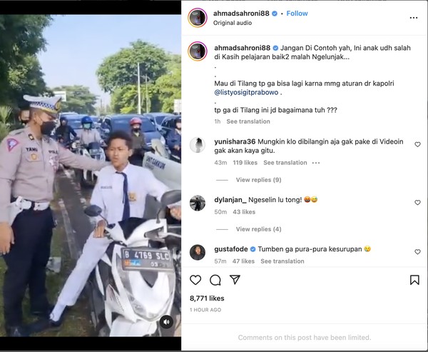 Viral Pelajar SMP Marah-marah di Tegur Polisi karena Tak Pakai Helm