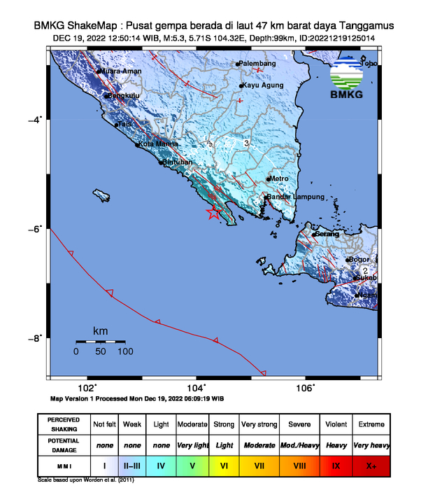 Gempa Magnitudo 5,3 Guncang Tanggamus Lampung, BMKG: Tak Berpotensi Tsunami