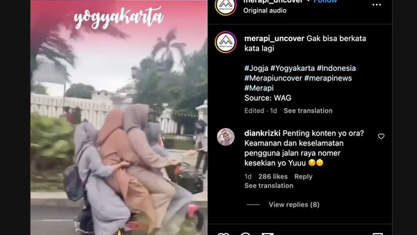 Viral Aksi Nekat Empat Ukhti Boncengan Naik Motor Listrik Sambil Selfie