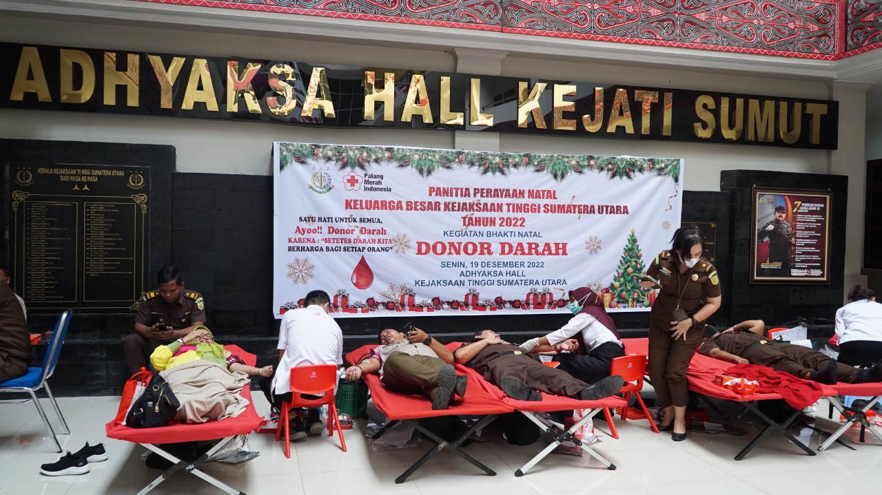 Kejati Sumut Gelar Donor Darah di Momen Perayaan Natal 2022