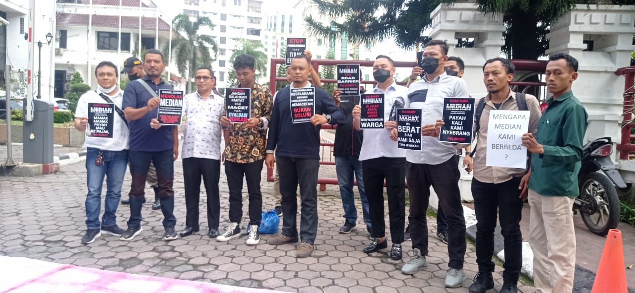 Buntut Protes Median Jalan di Medan Johor, FMJM Gelar Aksi di Kantor Walikota