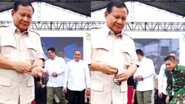 Momentum Prabowo Berikan Jam Tangan kepada Seorang Ibu di Medan