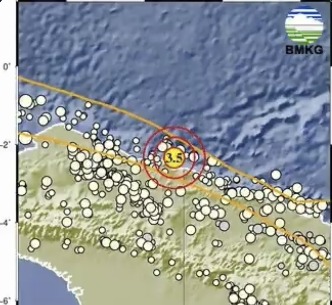 Gempa M 3,5 Guncang Wilayah Keerom Papua