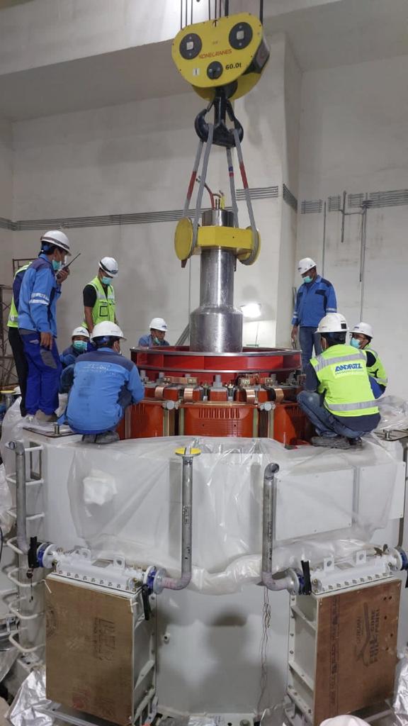 PLN Lakukan First Lowering of Rotor Unit 1 PLTA Peusangan, Targetkan COD 2023