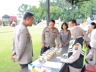 Langsung Dipimpin Kapolres Labuhanbatu, Personel Sipropam Jalani Tes Urine Mendadak