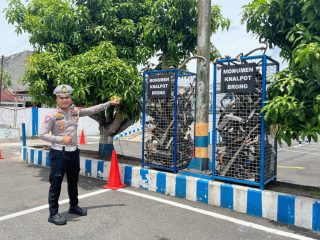 Bangun Monumen, Sudah 300 Knalpot Blong Disita Satlantas Polres Labuhanbatu