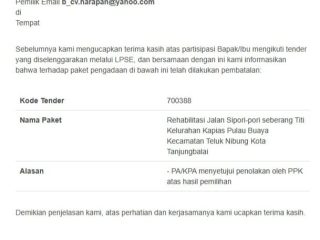 Isu Dugaan Suap Mencuat, PUPR Tanjungbalai Tender Ulang Proyek Jalan Sipori-pori