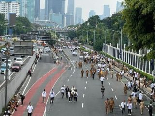 Demo Apdesi, Exit Tol Senayan di Depan Gedung DPR RI Ditutup