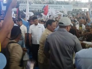 Kampanye di Medan, Prabowo Subianto Didampingi Bobby Nasution