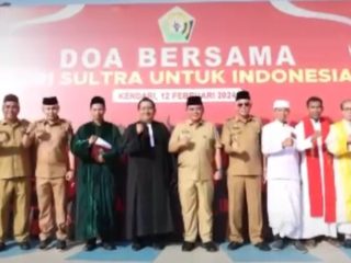 Dipimpin 5 Pemuka Agama, Pemprov Sultra Gelar Doa Bersama Untuk Indonesia